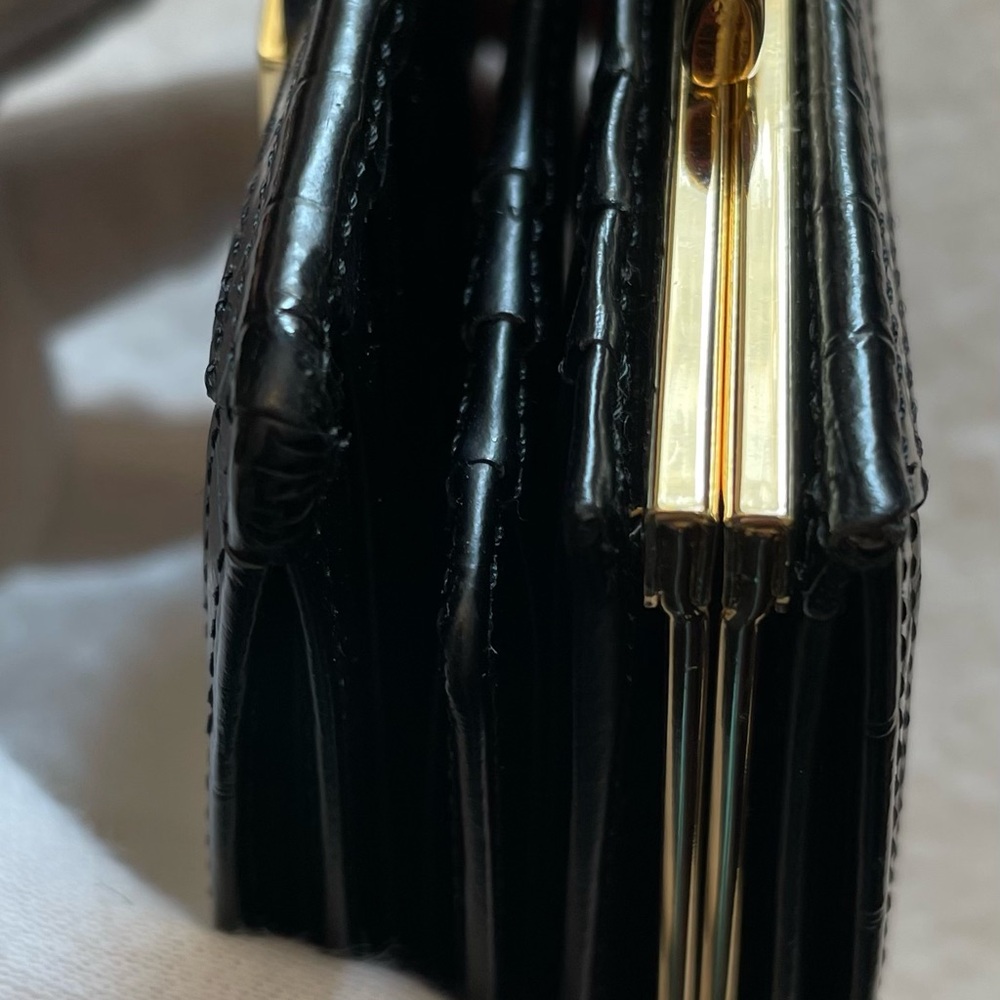 Givenchy Authentic Vintage Black Logo Textured Compact Wallet with Gold Hardware - Picture 14 of 16